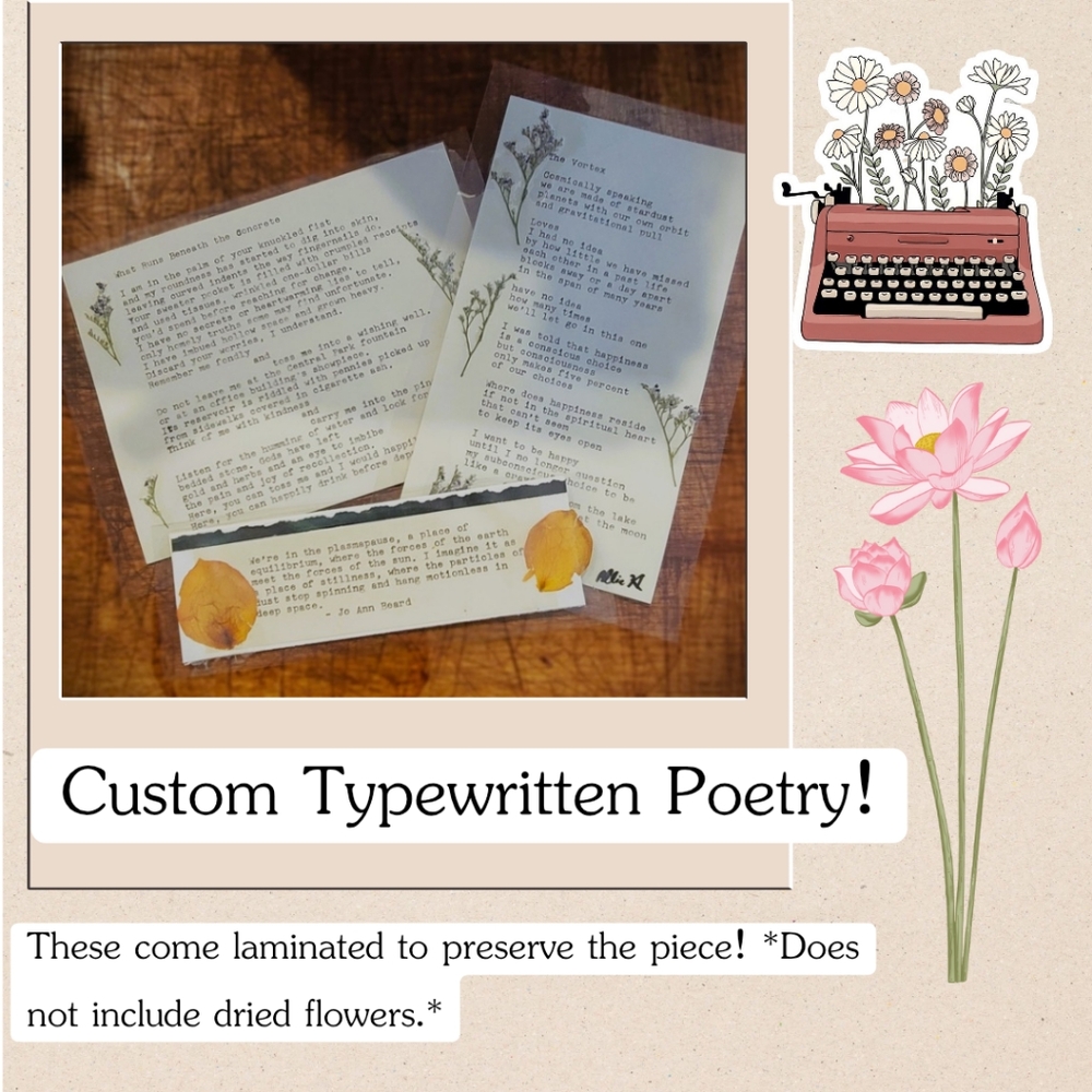 Custom Laminated Typewritten Poetry
